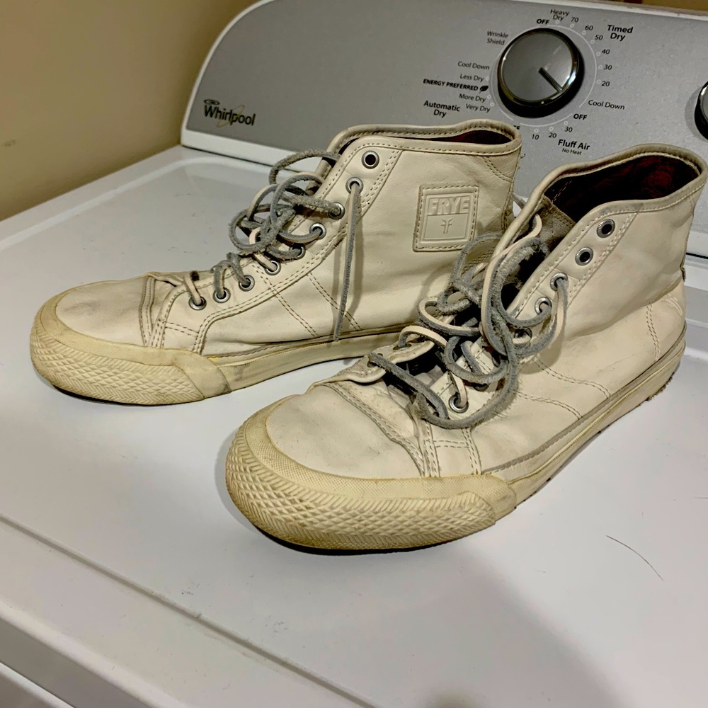 Frye High Top White Sneakers